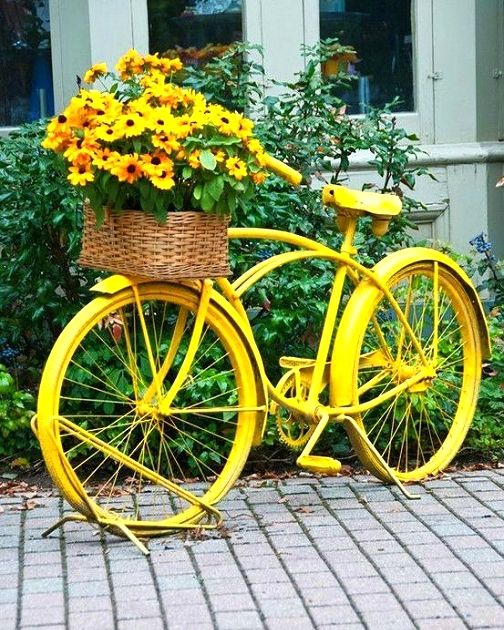 upcycling an old bike in the garden