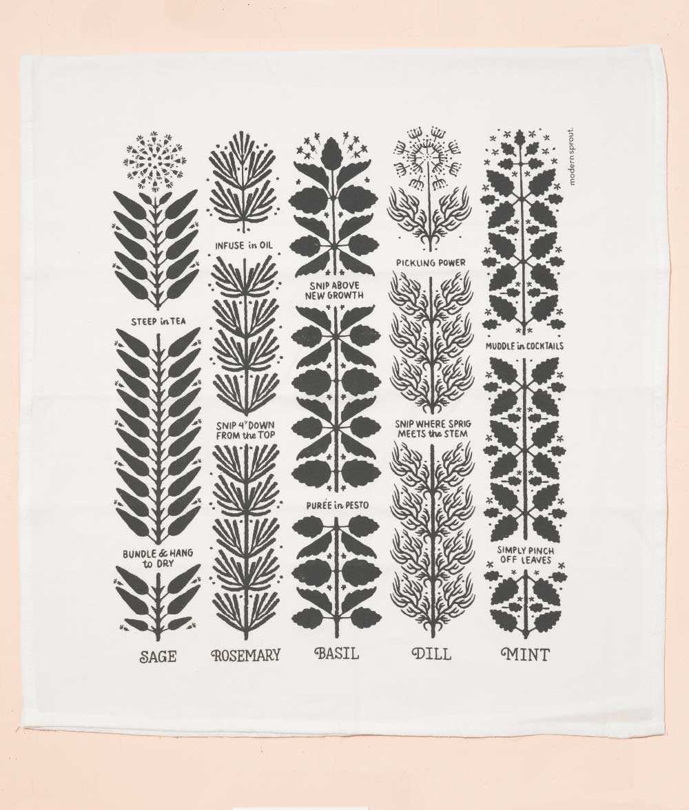 herbal harvest tea towel great gift idea