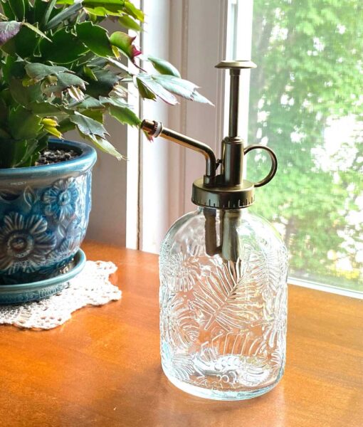 Leaf Print Glass Plant Mister (Direct Ship)